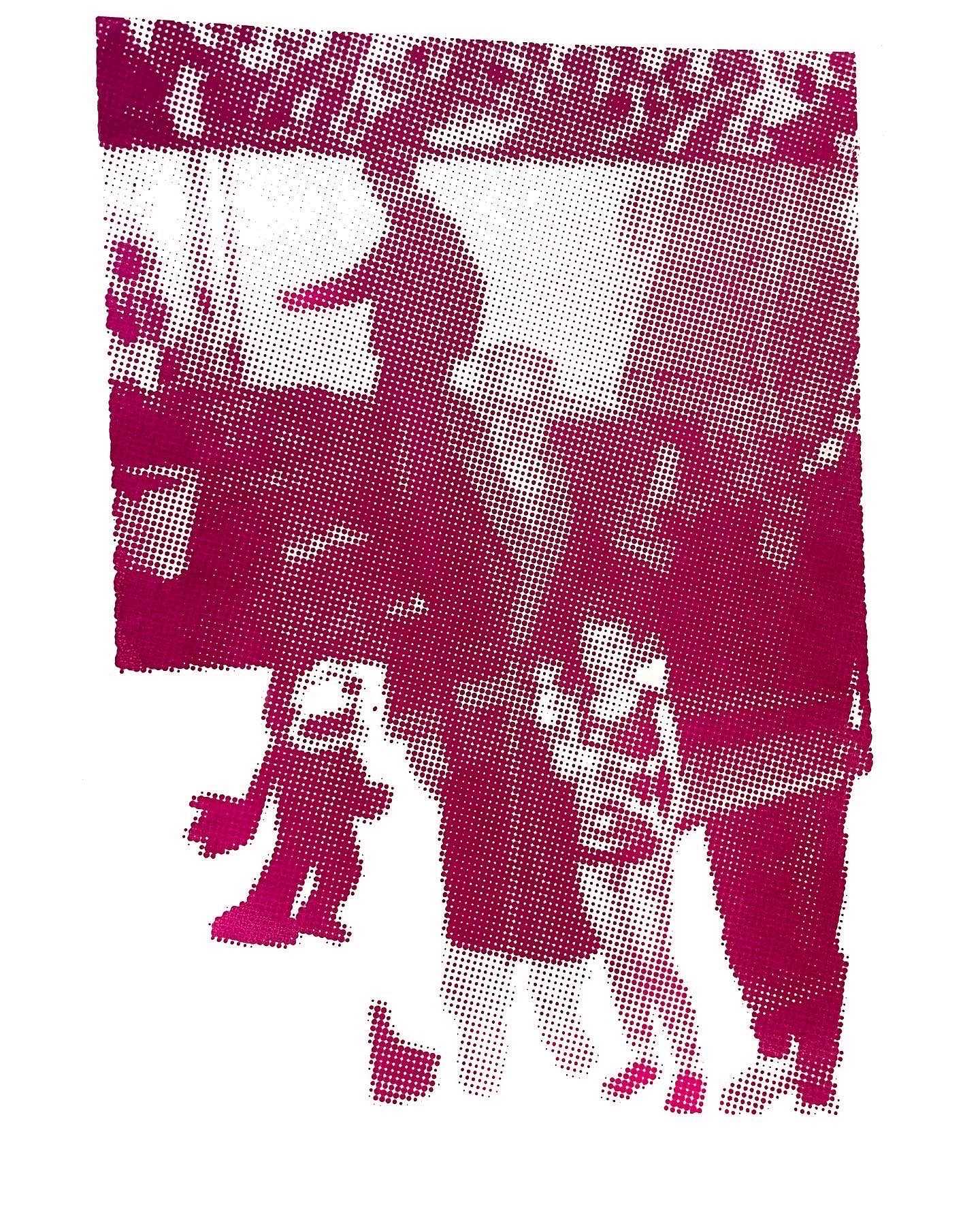 Photograph of Oskar Backent's screenprinted work, 'Canberra 2003'